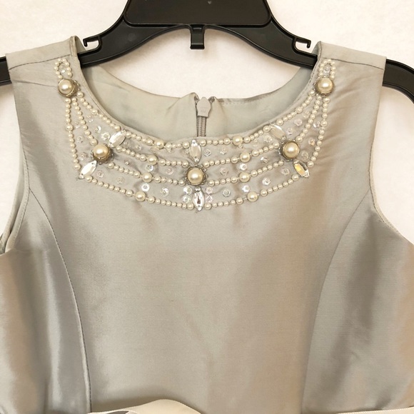 NWT US Angels Taffeta Silver Flower Girl Pageant Dress Size 5 - Picture 4 of 8